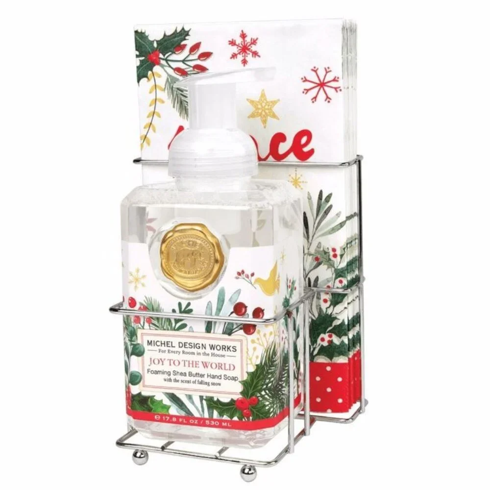 Michel Design Works Joy to the World Foaming Hand Soap Napkin set